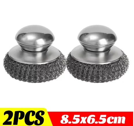 Stainless Steel Pot Brush with Handle Robust Metal Ball for Dishwashing 1-10 Pieces Cleaner Metal Purifier for Kitchen - ima…