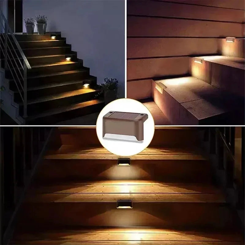 1/4/8/12/pcs Solar LED Lights Outdoor Garden Light Deck Lamp Solar Stairs Light Waterproof Solar Step Lamp Patio Garden Deco…