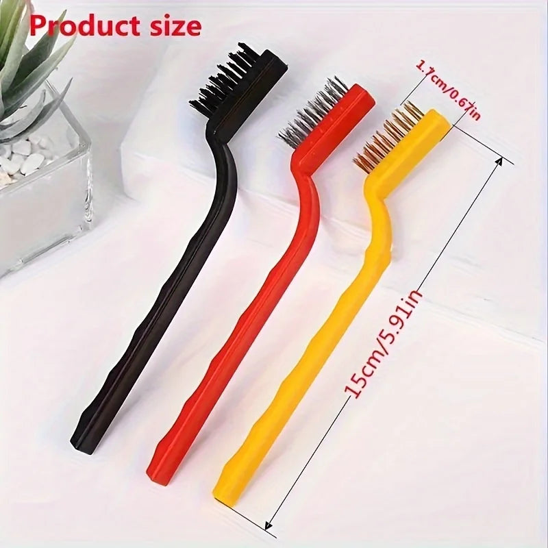 3pcs/gas stove cleaning brush stove range hood cleaning brush household kitchen dead corner decontamination wire brush - ima…