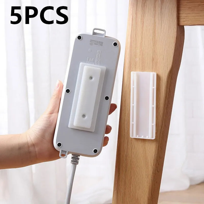 1/2/5/10PCS Self-Adhesive Desktop Socket Fixer Hanging Power Strip Cable Organizer Wall Holder Fixator Removable Wall-Mounte…