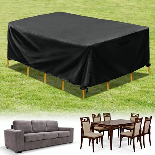 Outdoor furniture dust cover, 210D Oxford cloth, black silver sofa cover, waterproof cover, outdoor patio furniture cover -…