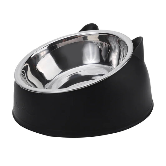 1/2/5pcs Cat Bowl Creative Inclined Kitten Puppy Food Feeding Bowls Stainless Steel Cats Drinking Feeder Pet Dogs Cats Feede…