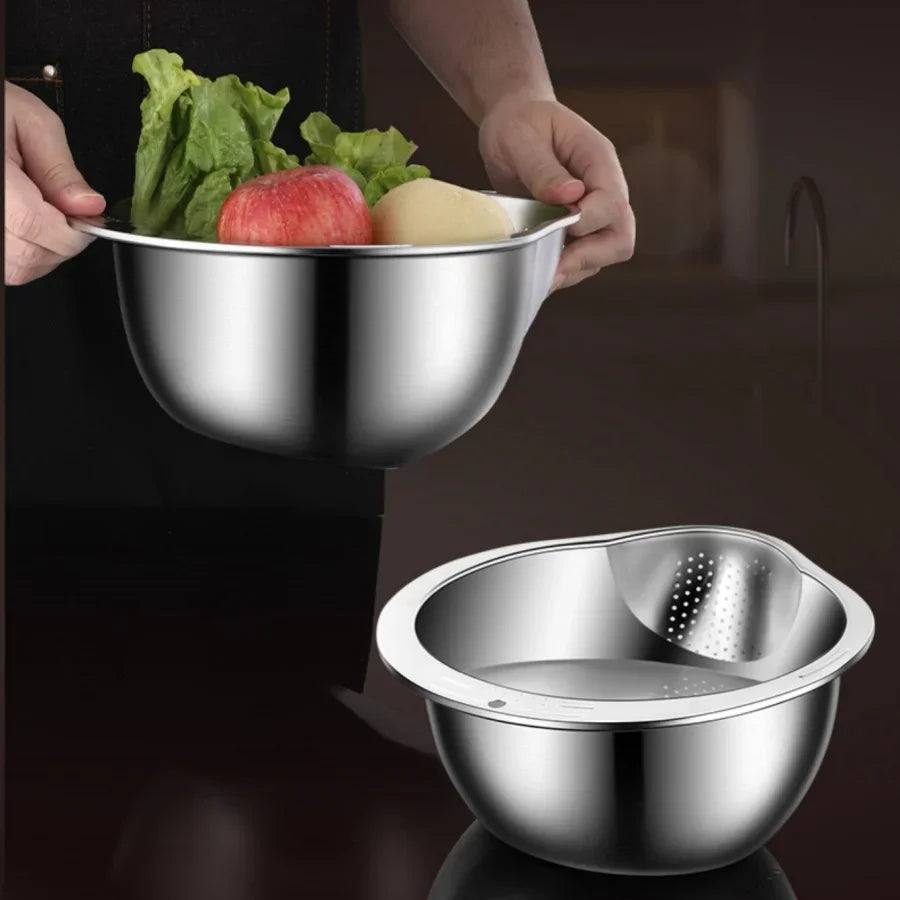 Rice Washer Strainer Bowl Stainless SteelRice Washing Bowl Rice Sieve Colander Fruit And Vegetable Strainer Kitchen Tools -…