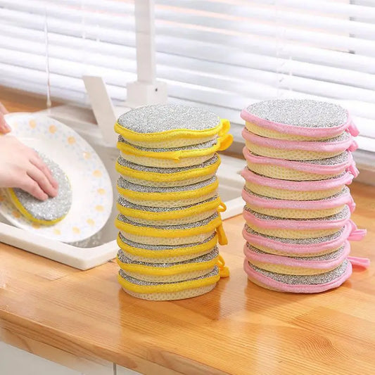 10/5/3PCS Double Side Dishwashing Sponge Dish Washing Brush Pan Pot Dish Wash Sponges Household Cleaning Reusable Kitchen To…