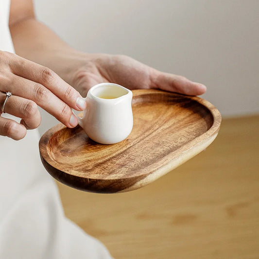 Walnut Wooden Tray Ins Wind Small Wooden Plate Japanese Rectangular Dinner Plate Cake Bread Coffee Tea Solid Wood Plate Tray…