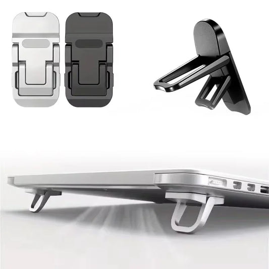 2PCS Mini Foldable Laptop Stand Portable Computer Keyboard Riser with 2 Adjustable Angles Self-Adhesive Invisible Notebook S…