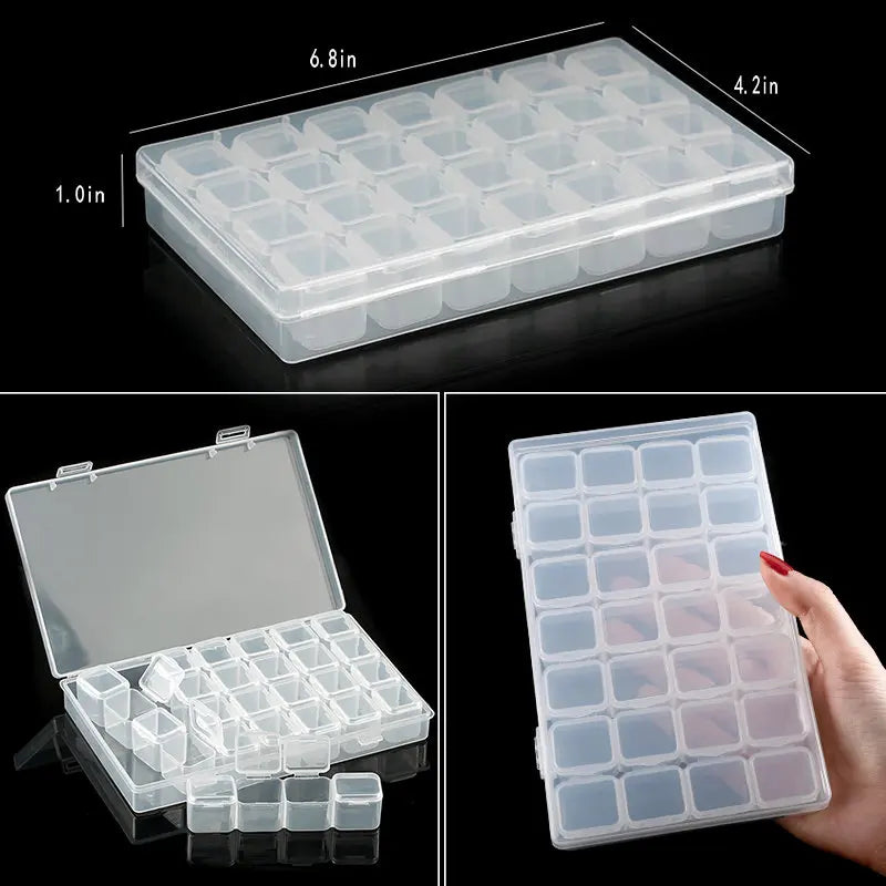 Transparent Plastic Storage Jewelry Box Compartment Adjustable Container For Beads Earring Box For Jewelry Rectangle Box Cas…