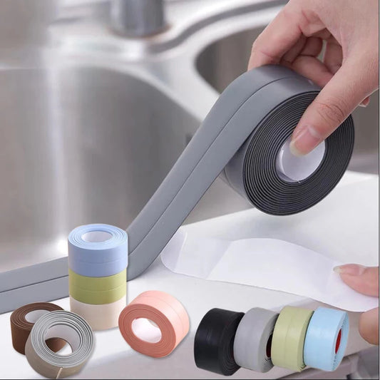 1pc Bathroom Waterproof Wall Stickers Sealing Tapes PVC Adhesive Sealing Strips Sink Edge Tape Kitchen Bathroom Accessories…