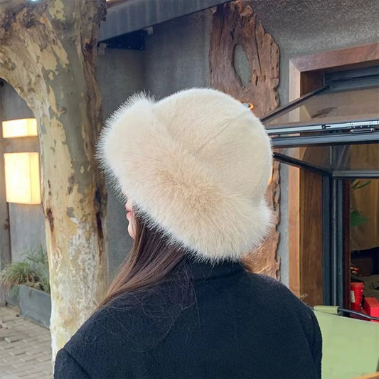 Thicken Plush Warm Fur Hat for women Fluffy Beanie winter Warm Thick Hat Mongolian Caps for Cold Weather Snow Caps - image 2