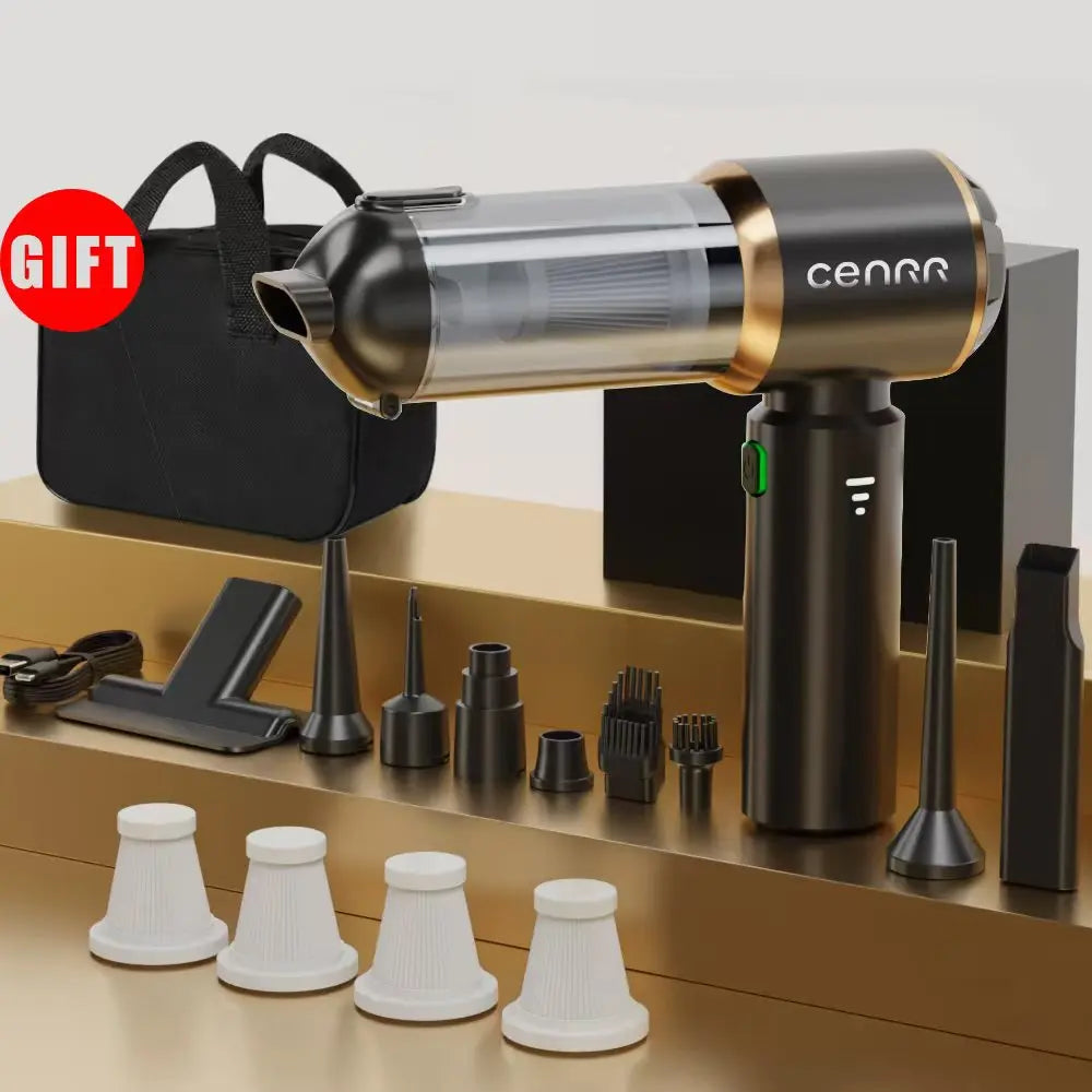CENRR Mini Car Vacuum Cleaner Cordless Powerful Wireless Car Cleaner HandHeld Portable Vacuum Cleaner Cleaning Machine - ima…