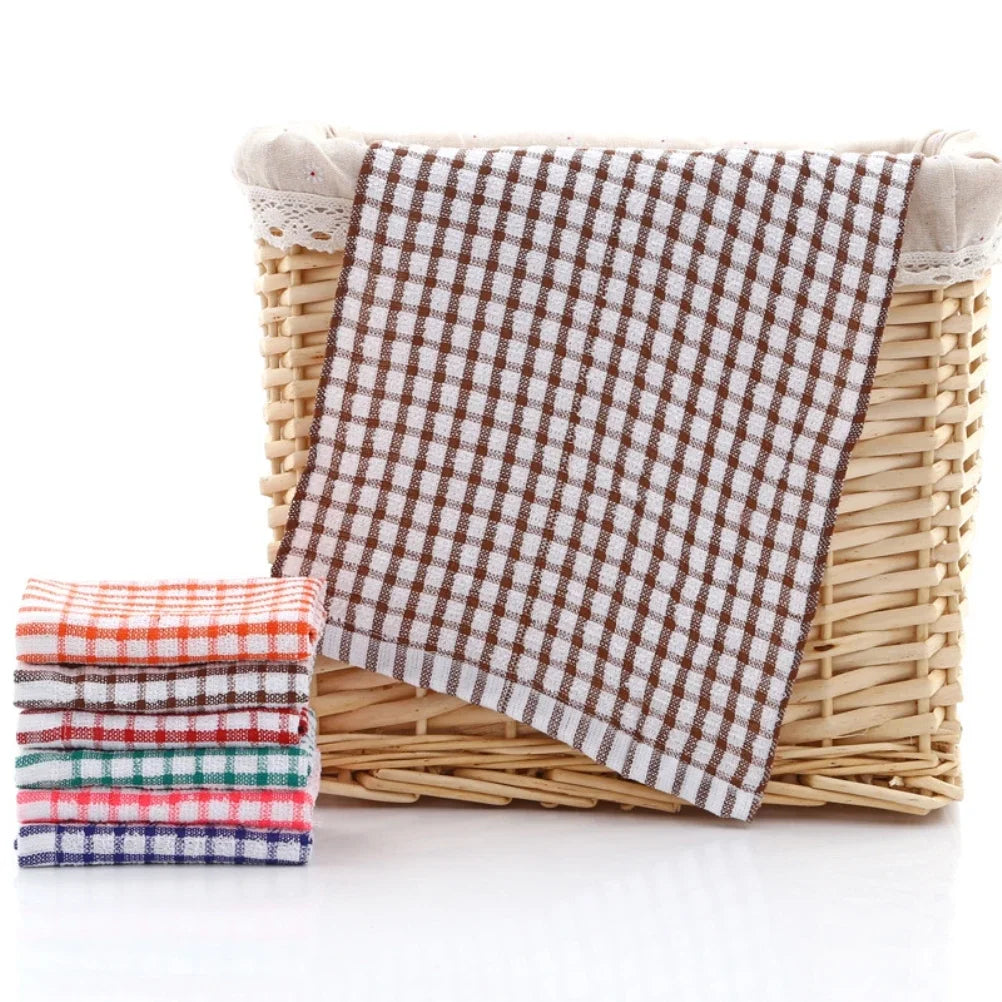 6PCS Cotton Kitchen Tea Towels Absorbent Lint Free Catering Restaurant Cloth Dish Towels Cleaning Cloth Kitchen Cleaning Tow…