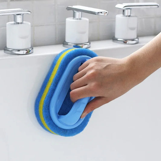 Household Cleaning Brush With Handle Dish Soap Bathroom Kitchen Tub Thicken Scrubbing Sponge Wipe Durable Tools Accessories…
