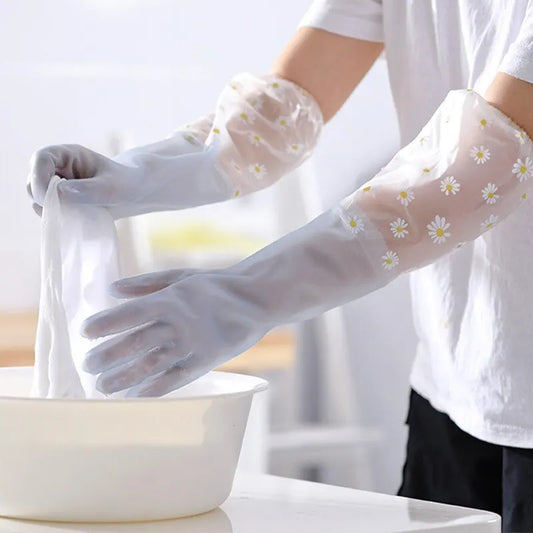 Waterproof Housework Cleaning Gloves Kitchen Cleaning Latex Household Dishwashing Laundry Gloves Wear Resistant Rubber Glove…