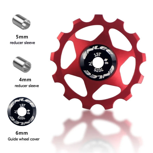 ENLEE Bike Aluminum Alloy Guide Wheel Pulley Rear Derailleur 11T 13T Guide MTB Ceramic Bearing Jockey Wheel For 4/5/6MM - im…