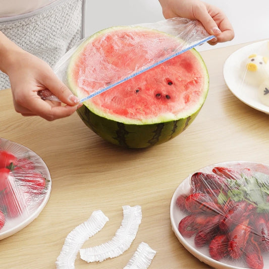 100/200pcs Saran Wrap Colorful Disposable Food Cover Food Grade Fresh-keeping Plastic Bag Kitchen Refrigerator Accessories -…
