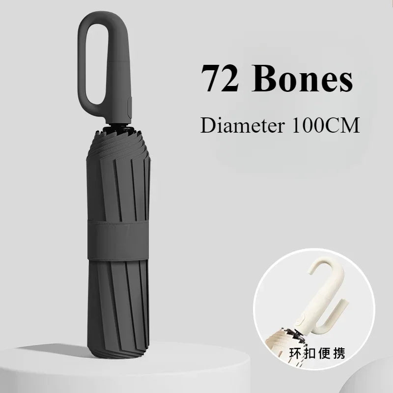 Strong Windproof Automatic Umbrella Sunshade UV Protection Folding Men's Umbrella Buckle Rain Large Parasol for Women - imag…