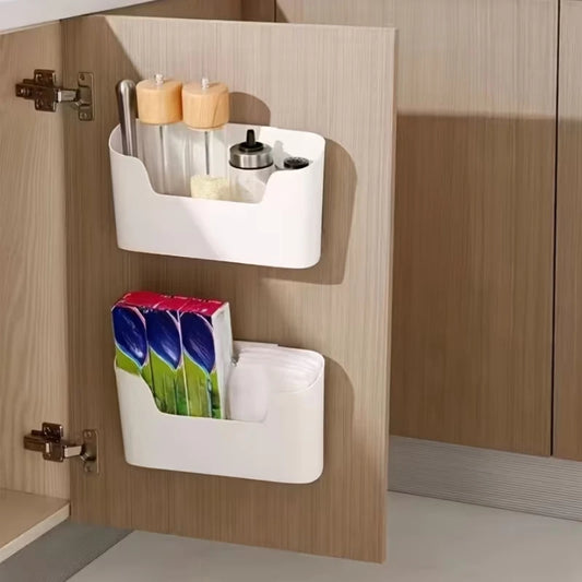 Wall-Mounted Cabinet with a Door Storage Box, Designed for Cabinet Hooks for Cling Film,Storage Bags,Bathroom Essentials - i…