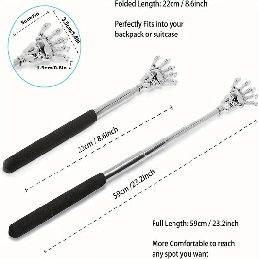 Portable Extendable Back Scratcher Stainless Steel Telescoping Back Scratcher for Both Human and Pets Extendable Back Massag…