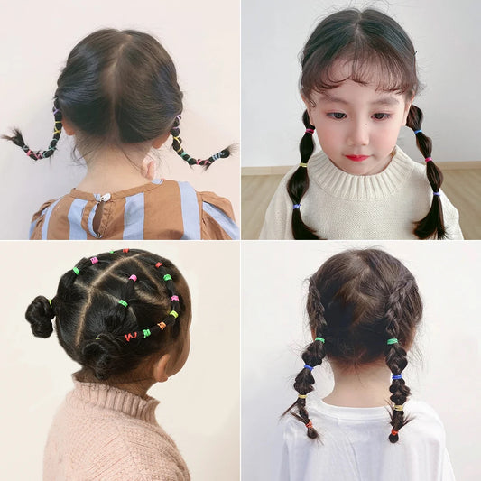 500/1000/2000pcs Girls Colourful Disposable Rubber Band Hair Ties Headband Children Ponytail Holder Bands Kids Hair Accessor…