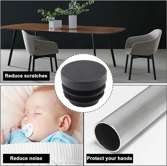 8 PCS Black Round Plastic Blanking End Cap Tube Pipe Inserts Plug Bung Insert Stopper For Chair Leg Pipe tapon tubo - image 2