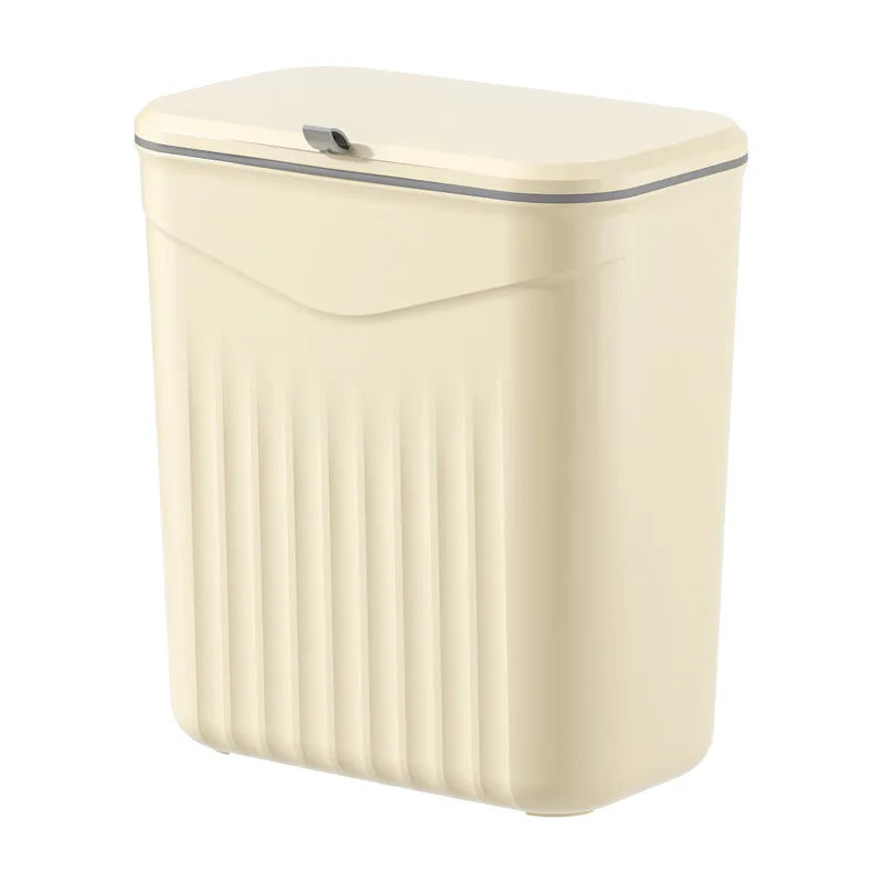Effortless Cleanup Space-Saving White Wall-Mounted Trash Bin for Kitchen - Durable Plastic, Multi-Functional Garbage Storage…