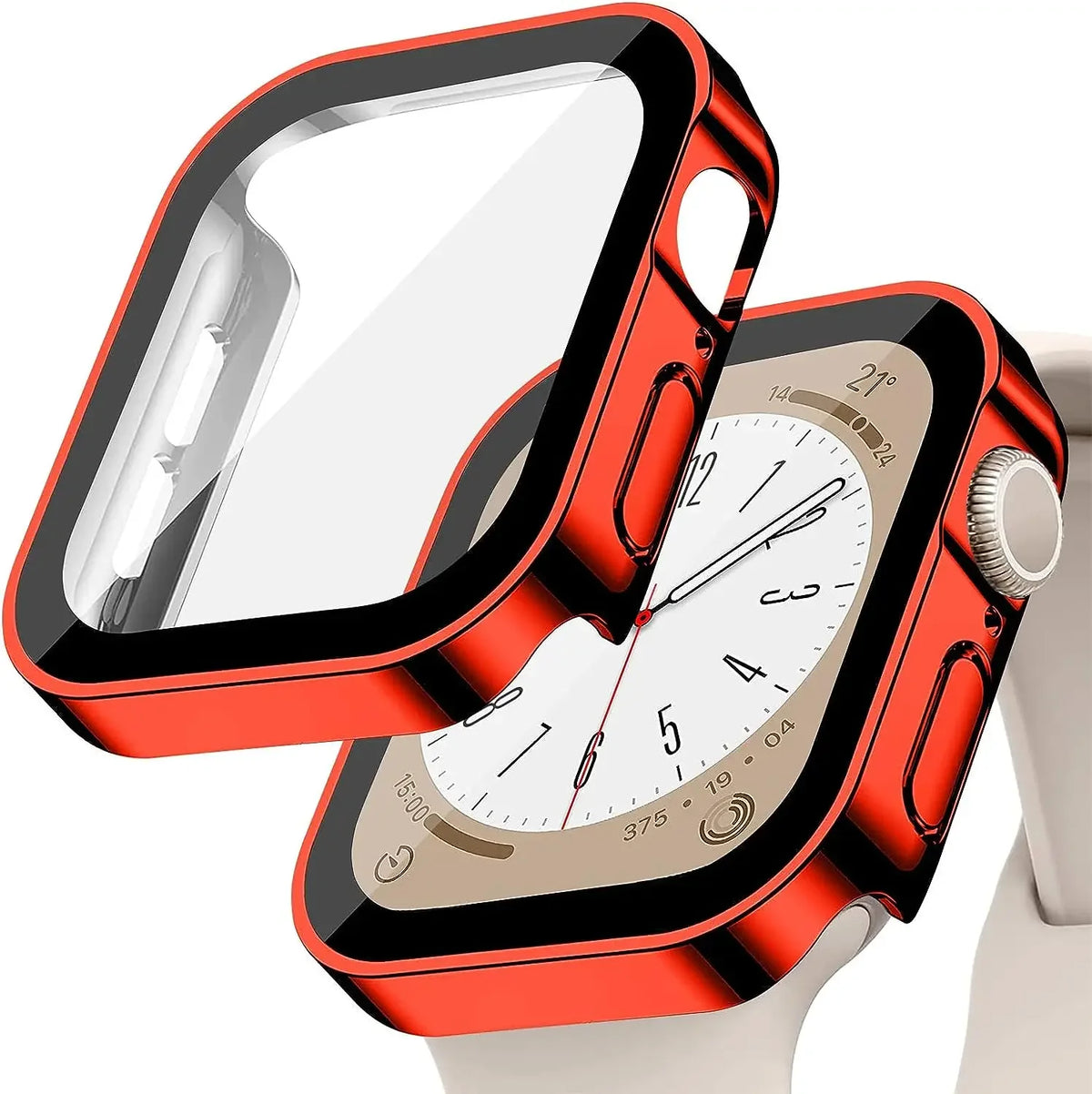 Tempered Glass+Cover For Apple Watch 11 10 9 8 7 46mm 42mm PC Bumper Screen Protector Case iWatch Series 7 6 5 4 SE3 44 40 4…