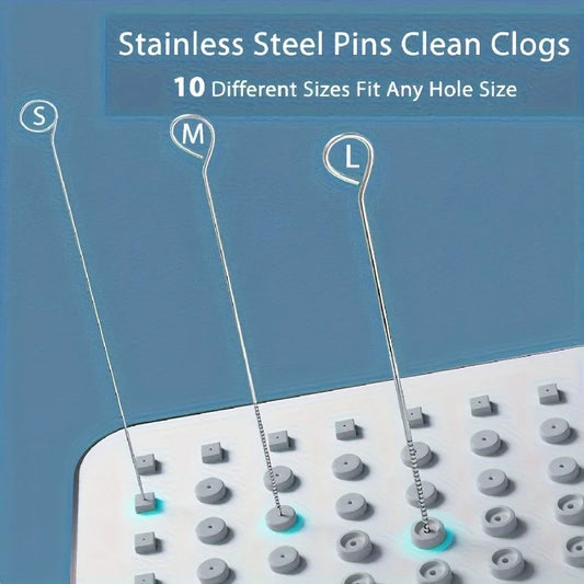 10 Stainless Steel Needle Shower Head Cleaning Brush Set, Suitable for Multi Size Shower Heads,bathroom Accessory Cleaning T…