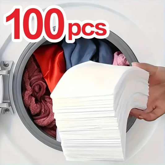 100 Anti-Fade Laundry Sheets - Dye Transfer Sheets for Washing Machine,Prevent clothing from staining and leakage,Does not c…