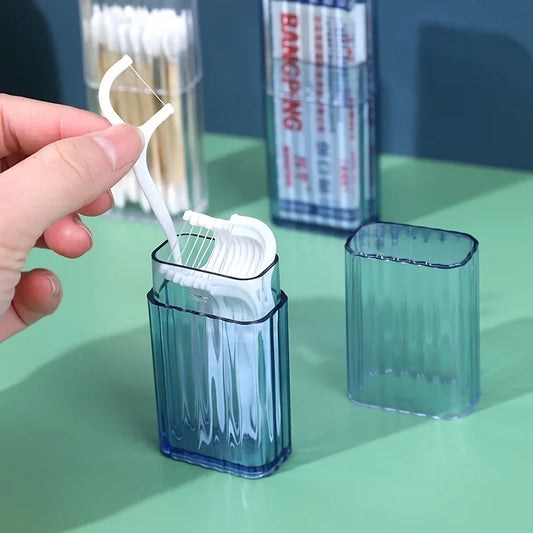 1pc Portable Transparent Storage Box, Practical Toothpick Cotton Swab Case for Travel or Business Trip - image 2