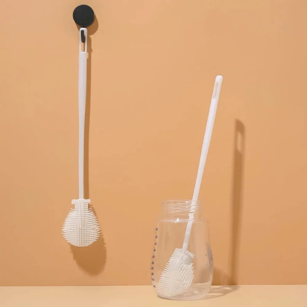 New Foldable Silicone Bottle Cleaning Brush Long Handle Soft Brush Head Glass Cup Cleaner Multifunctional Kitchen Tool for C…