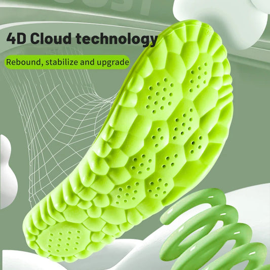 4D Sport Insole Super Soft Shoes Sole Pads for Feet Shock Absorption Baskets Shoe Sole Arch Support Orthopedic Inserts - ima…