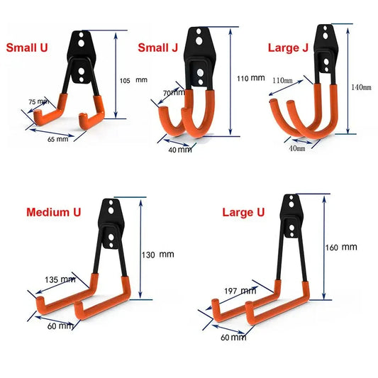 Heavy Duty Metal Hook Garage Organizer Wall Mount Bicycle Hanger Hooks Wall Mount Anti-slip Storage Hook For Ladders Garden…