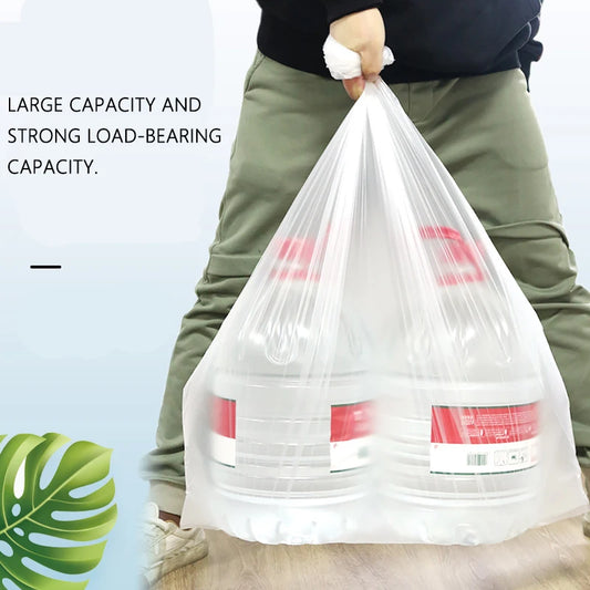 100PCS Large Waste Garbage Bag Black Transparent Thickened Garbage Bags Outdoor Restauran Kitchen Disposable Trash Bags - im…