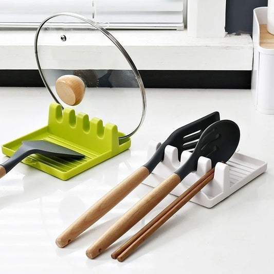 Kitchen Spoon Holders Fork Spatula Rack Shelf Organizer Plastic Chopsticks Holder Non-slip Spoons Pad - image 2