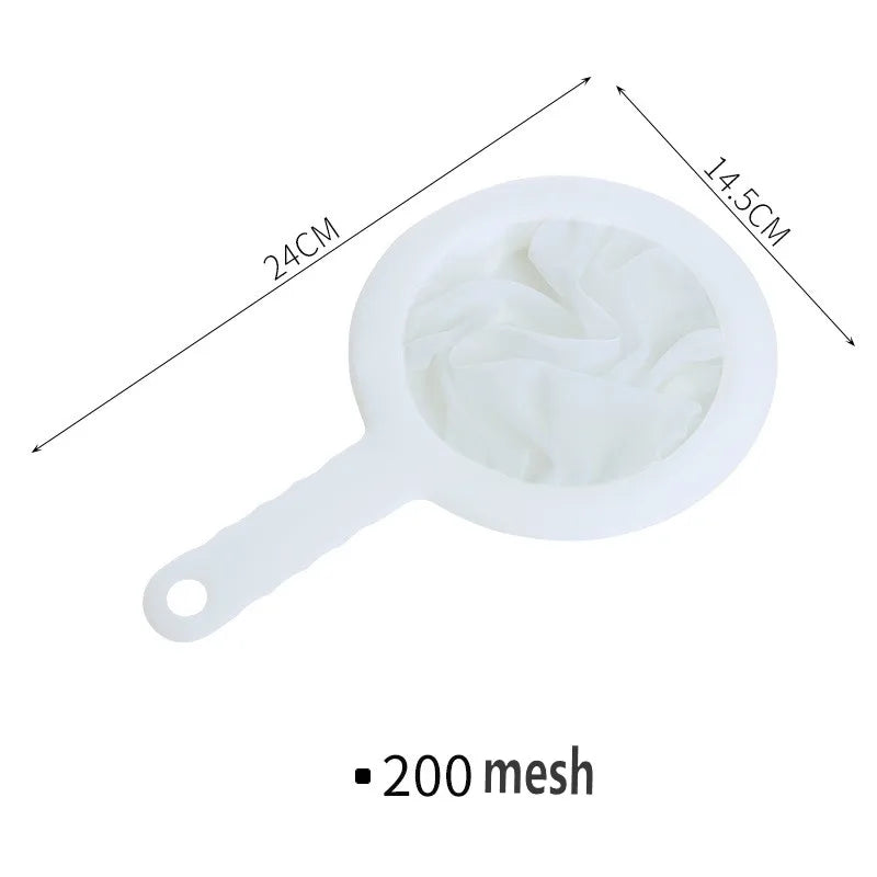 100/200/400 Mesh Washable Nylon Ultra Fine Filter Mesh Strainer Spoon Sieve Soy Milk Juice Coffee Tea Filter Kitchen Colande…