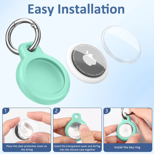 TPU Cover for Apple Air Tag Holder with Keychain Protective Shell Tracker Accessories Anti-scratch Sleeve For Apple Air Tag…