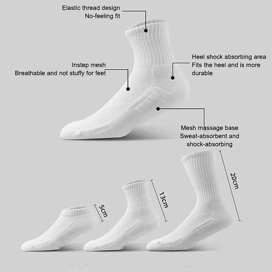 Men's Thick Bottom Sweat Absorbing and Breathable Sports Socks with Bottom Cushion for Running Professional Sports Men's Soc…