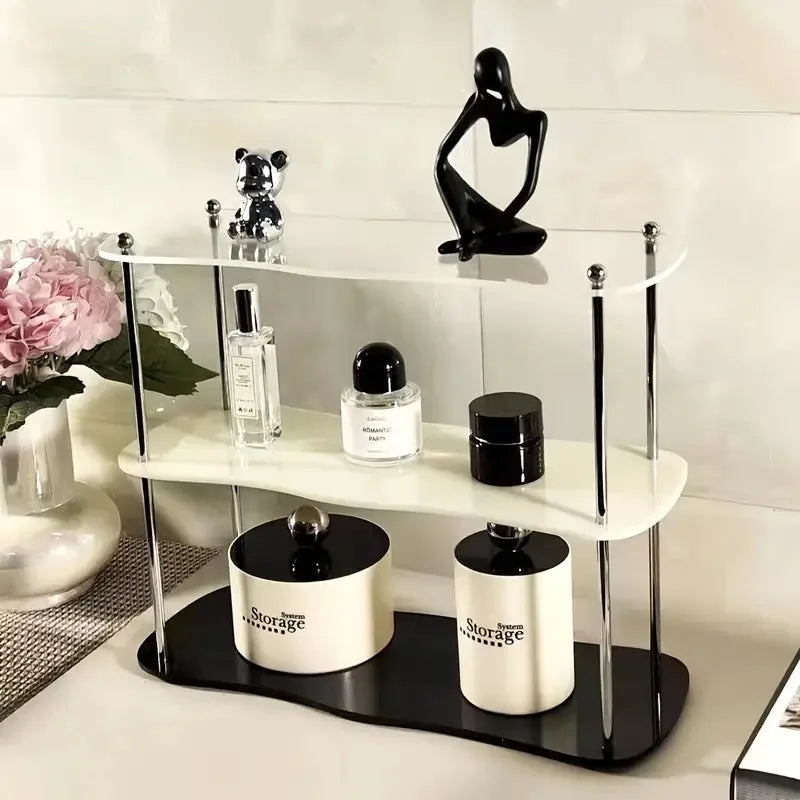 2-3Layers Acrylic Desktop Storage Rack Water Cup Perfume Bathroom Table Top Cosmetics Storage Jewelry Display Frame Organize…