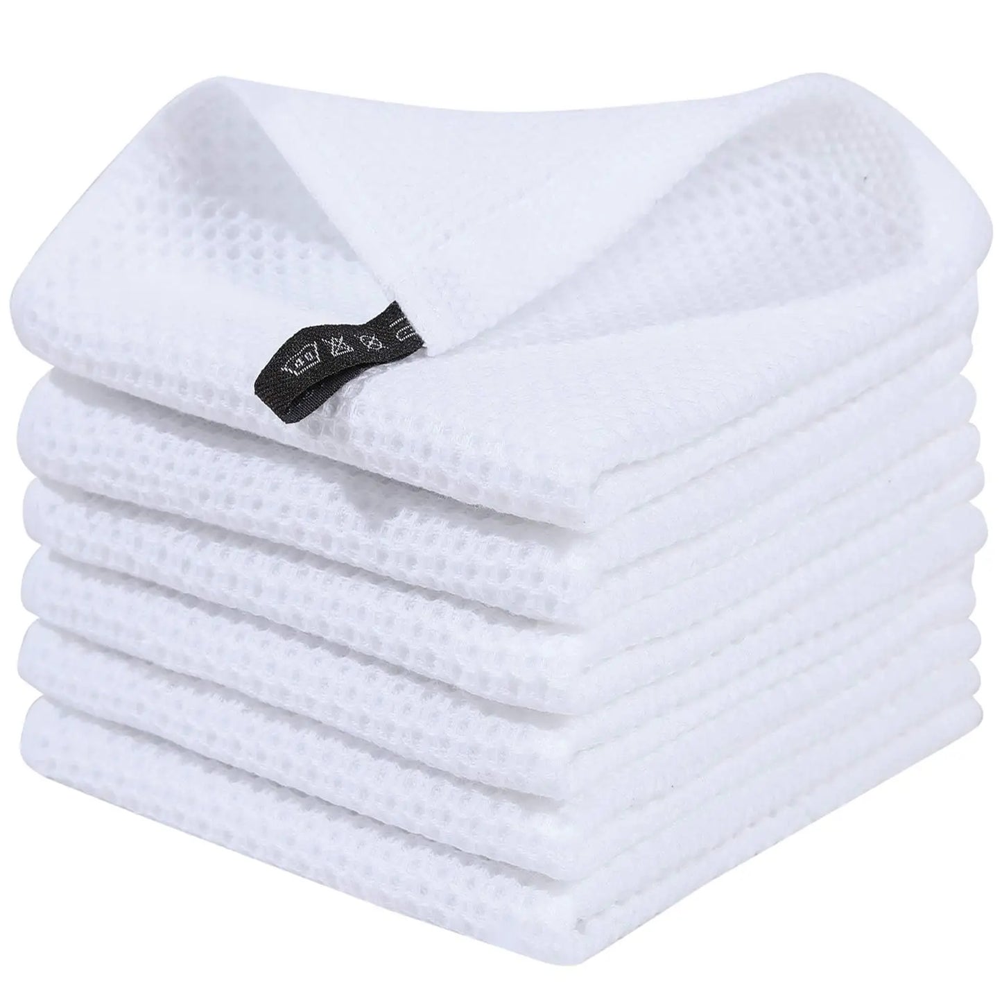 100% Cotton Waffle Weave Kitchen Dish Cloths, Ultra Soft Absorbent Quick Drying Dish Towels, 12x12 Inches, 6-Pack - image 9