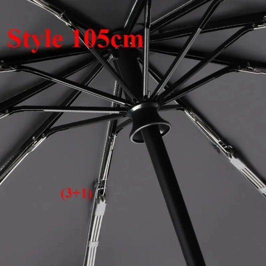 Strong Windproof Automatic Umbrella Sunshade UV Protection Folding Men's Umbrella Buckle Rain Large Parasol for Women - imag…