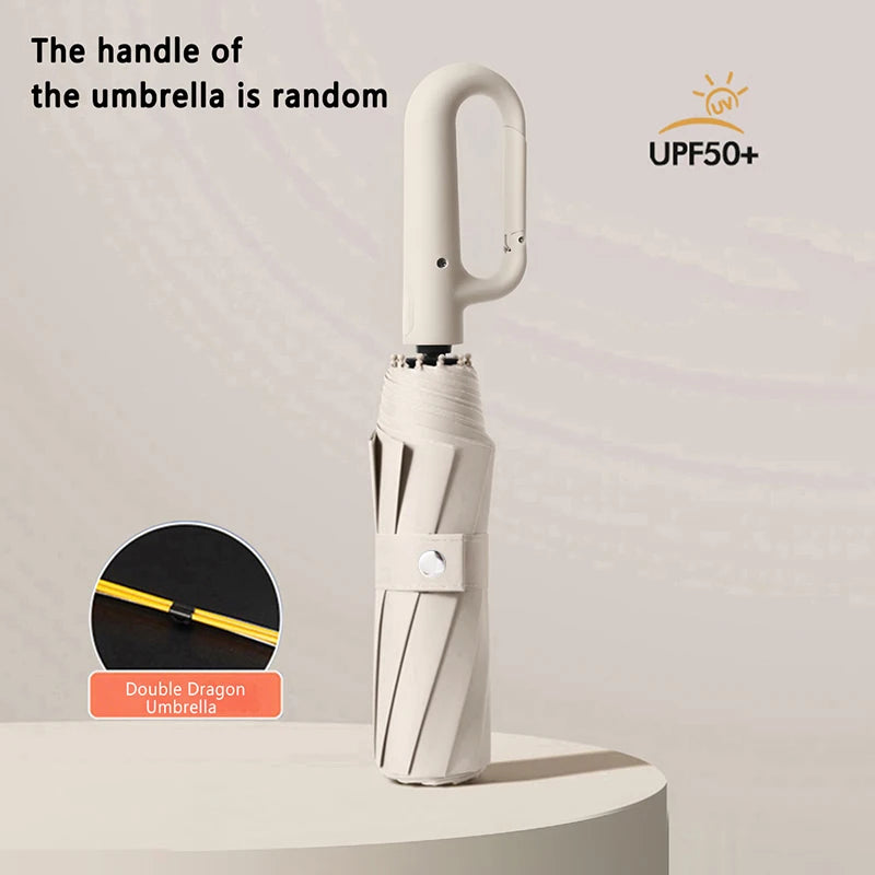10-Bone Fully Automatic Folding Umbrella Advanced Feeling Sunshine And Dual-Purpose Parasol Extra Large Thickening Reinforce…