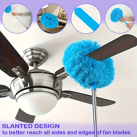 Reusable Microfiber Ceiling Fan Duster Set for Home & RVs - Effortless Cleaning Brush with Dust-Locking Technology - image 2