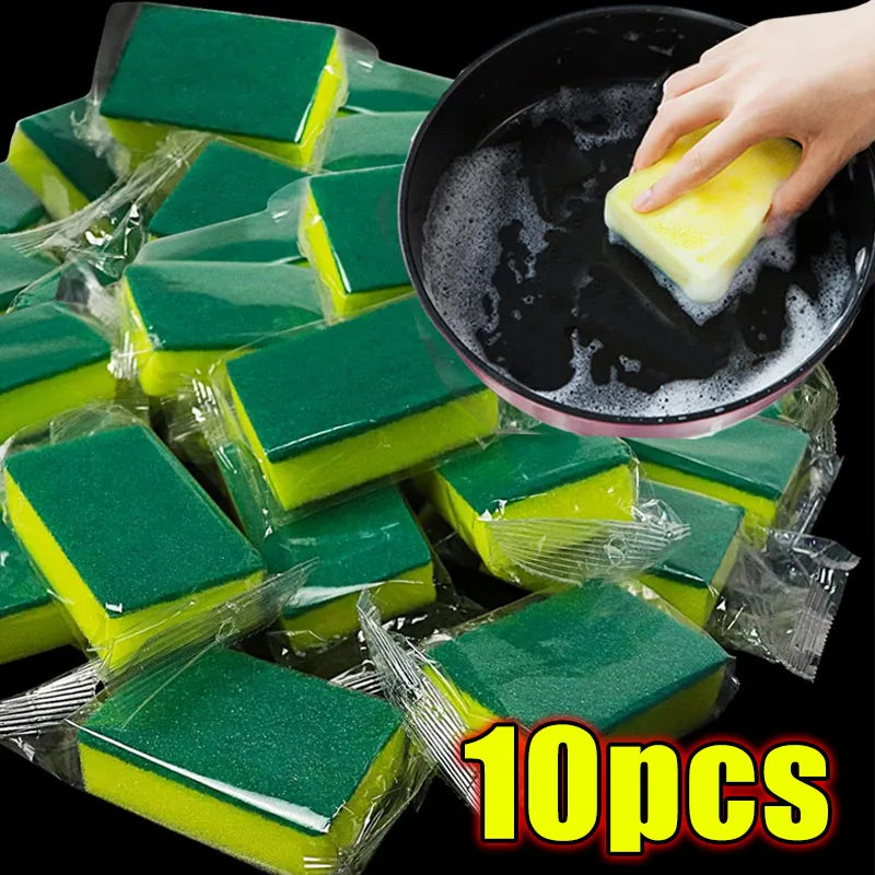 100/1Pcs Kitchen Dishwashing Soft Sponge Absorbent Clean Rub Pot Rust Scouring Pad Removing Kits Household Cleaning Brush Sp…