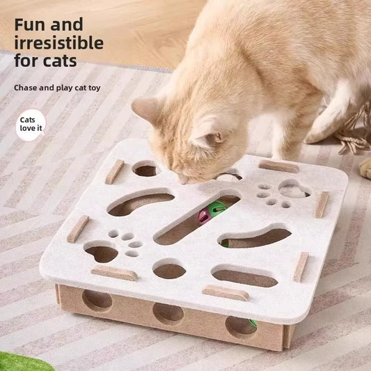 Cat Puzzle Toy Felt Puzzle Box Cat Exercise Toy With Ball Indoor Sports Entertainment Hunting Cat Toys For Indoor Cats - ima…