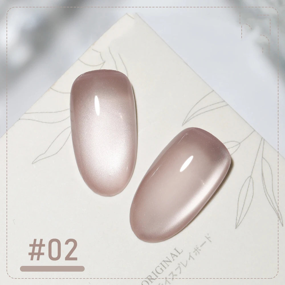5g/Bottle White Moonlight Nail Cat's Eye Gel Magnetic Satin Gel Polish 9-Colors Soak Off Glitter Phototherapy Manicure Varni…