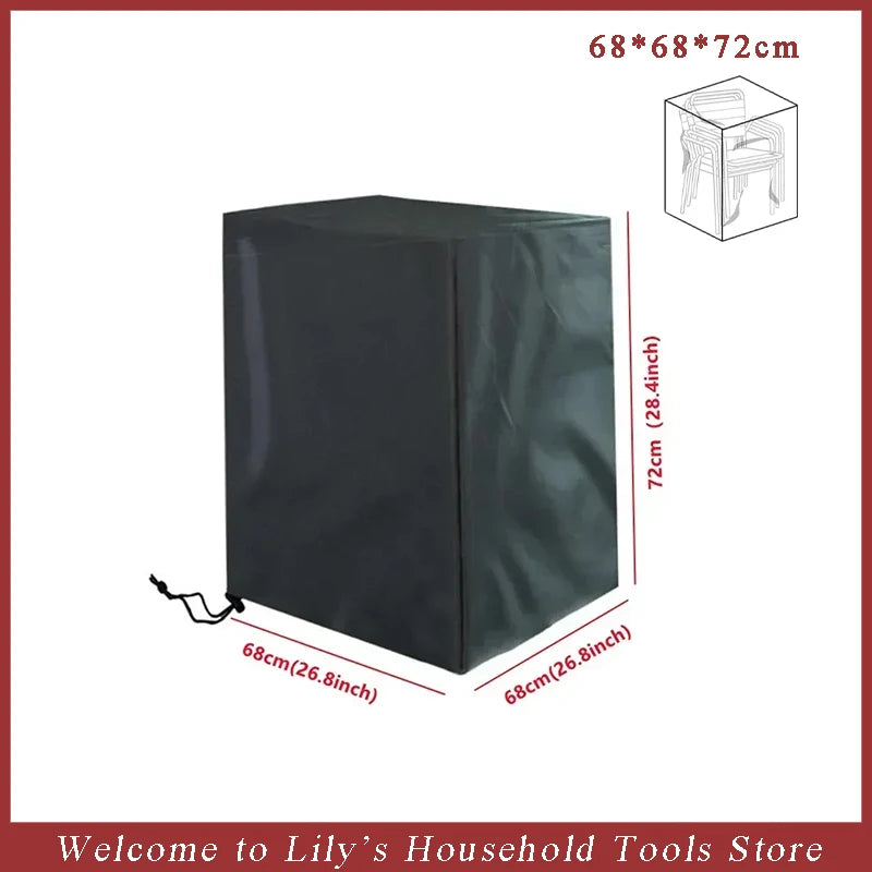 Stacked Chair Dust Cover Outdoor Garden Patio Furniture Protector Cover Waterproof Dustproof Chaircover Rain Cover Chair Sof…