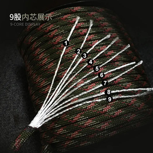 100M/50M 550 Military Standard 9-Core Paracord Rope 4mm Outdoor Parachute Cord Survival Umbrella Tent Lanyard Strap - image 2