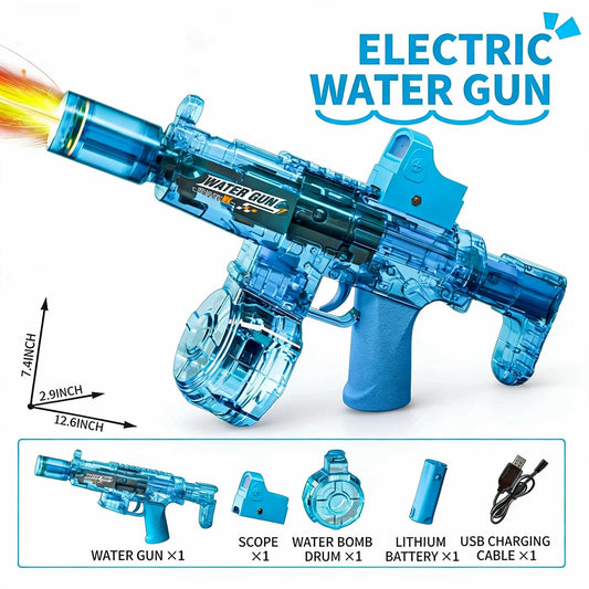 Simulated Firing and Recoil Electric Water Gun Toys Children Automatic Sensor Lights Water Pistol Summer Outdoor Beach Kids…