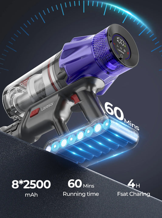 Laresar V7 500W 50000PA Suction Power Cordless Vacuum Cleaner Handheld smart Home appliance Removable Battery Dust Cup - ima…