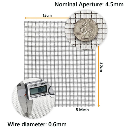 1-5pcs 304 Stainless Steel Filter Screen 4/5/8/20/30/40-400 Mesh Woven Wire High Quality Stainless Steel Screening Filter Sh…